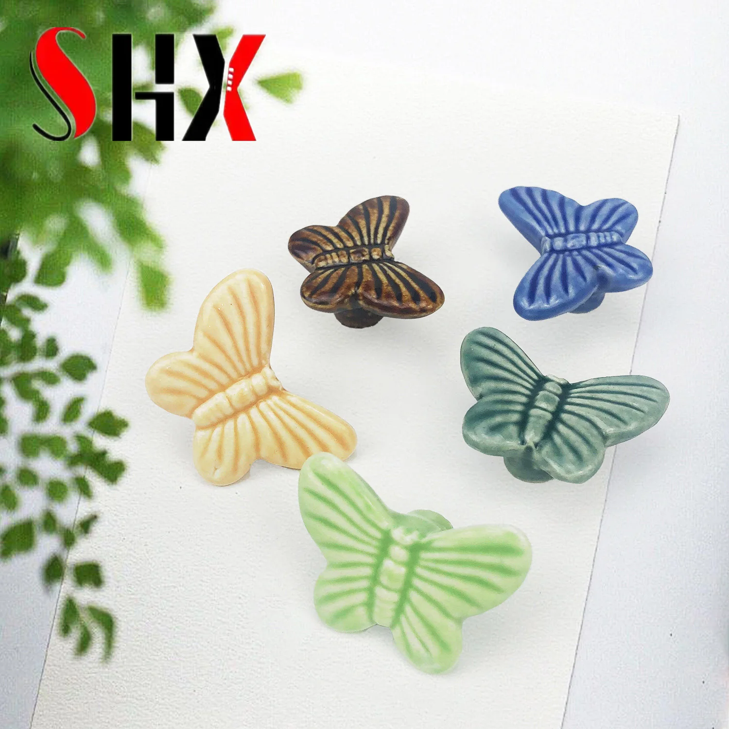 Furniture Hardware Paint - Güzel Güzel Kelebek Seramik Kolları Mobilya